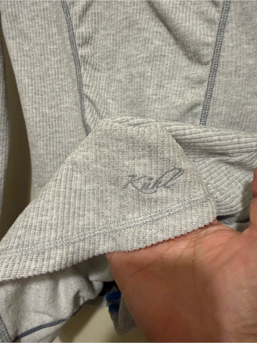 KULH Light Gray Zip-Up Ribbed Jacket Small - Picture 7 of 10